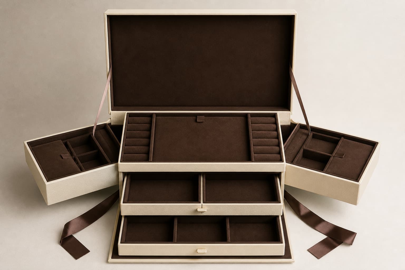 Multi-compartment jewellery presentation box