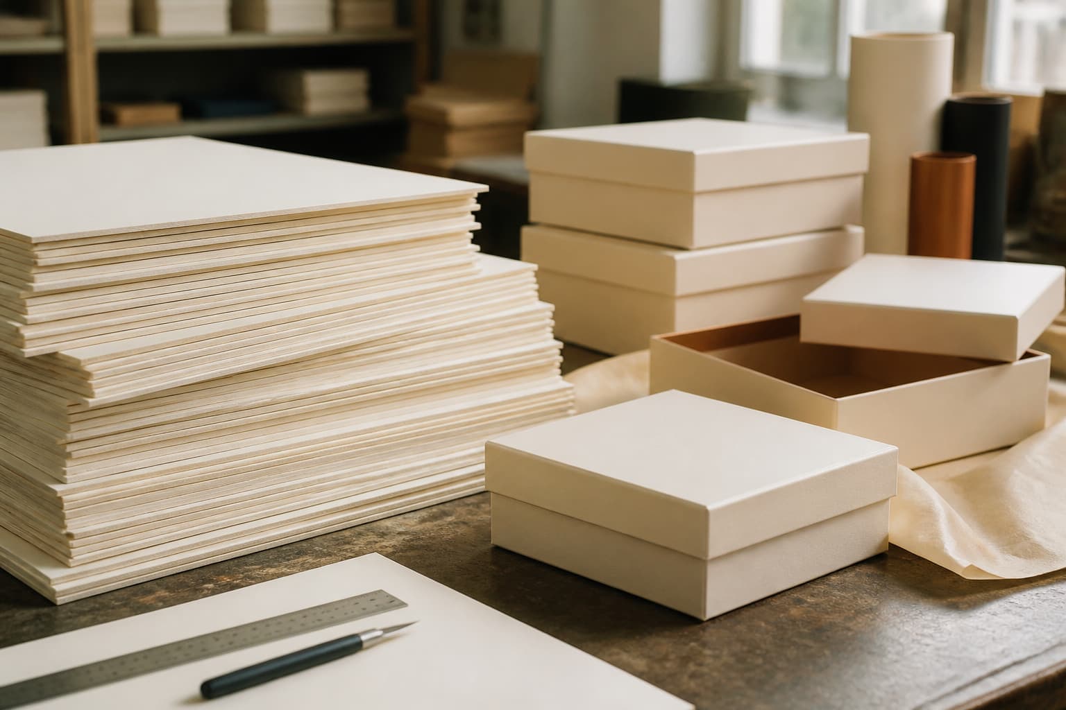 Rigid board sheets used for luxury box construction